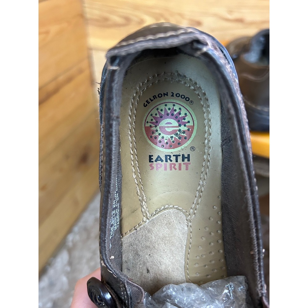 Earth Spirit Kenya-B‎ Womens 8.5 Brown Leather Slip On Loafers Gelron 2000 Comfy - Picture 7 of 9